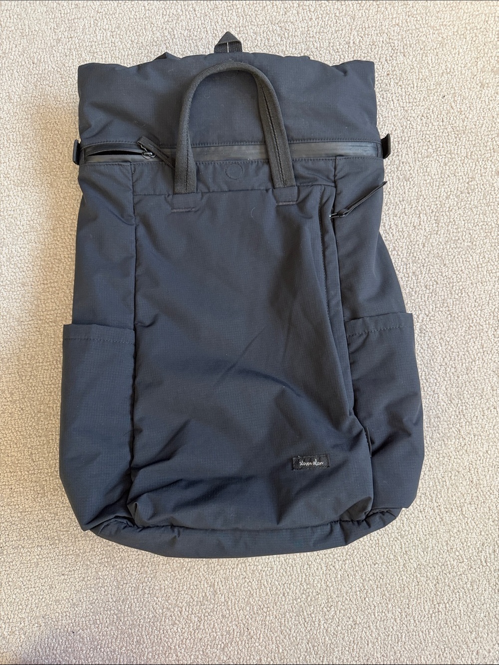 Men’s Steven Alan Black Roll-Top Backpack